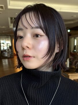 ビュートリアム265(BEAUTRIUM 265) 顔周りウルフボブ 艶髪 艶カラー ボブウルフ 薄め前髪 30代 銀座
