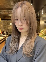 グリーン 表参道(green)&nbsp;ロングレイヤー/ミルクティー/ハッシュカット/顔周りレイヤー