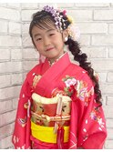 七五三こどもヘアアレンジ3歳７歳髪型編みおろし
