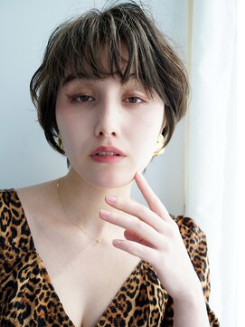 マルツ 銀座(maltu) カーキベージュゆるふわ銀座セシルカットネイビーダークカラー