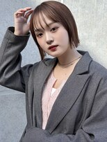 ラミエバイメルト 下北沢(lamie by melt) 春人気小顔ボブミルクティーベージュピンクダブルカラー下北沢