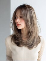 ダル 渋谷/表参道(DAL.)&nbsp;バタフライレイヤーロングレイヤーハイトーングレージュブリーチ