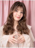 グレージュブラウン/ラテグレージュ/外国人風/ロングウェーブe