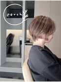 立体感ハイライト×大人ショートボブ