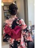 花火浴衣シンプルリボン結び着付けとクイックセット6600円