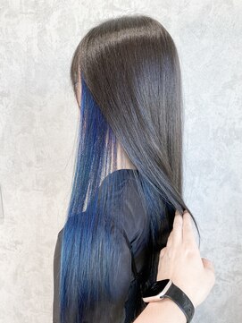 デミヘアー(Demi hair) イヤリングカラー×ネイビーブルー