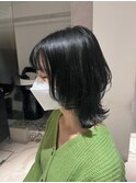 ウルフカット×透け感カラー