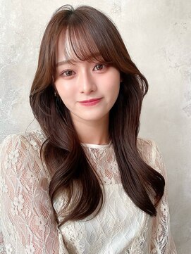 アフロート ルヴア(AFLOAT RUVUA) るなstyle くびれセミロング お顔周りカット シースルー前髪