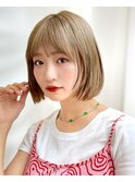 【修】20代30代40代◎透明感カラー×韓国切りぱなしボブ