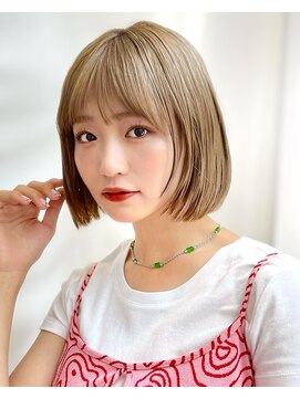 アフロートリノ(AFLOAT Leino) 【修】20代30代40代◎透明感カラー×韓国切りぱなしボブ