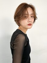 トレス(TRESS)&nbsp;ショートボブ　ワンカールパーマ　前髪長め　原宿　表参道　渋谷