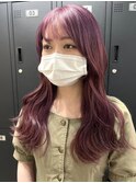 ダブルカラーピンクベージュベージュカラーケアブリーチレイヤー