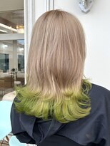 グラスペディア(graspedia)&nbsp;ベージュ×ライムグリーン【広島派手髪】【広島ハイトーン】