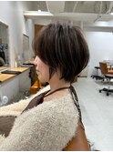 小顔ショートボブハイライトカラー大人ショートカット白髪ぼかし