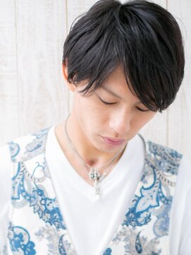 グルーミングサロン バーバー キャッスル 北浦和西口(Grooming salon Barber Castle) 20代30代アッシュブラック斜めバングフェザーマッシュX北浦和