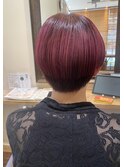ハンサムショート×ボルドーカラー