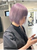 ライトラベンダー×ボブ