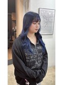 ネイビーブルーディープブルー韓国風寒色カラーイルミナカラー