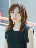 韓国風バングでナチュラルストレート