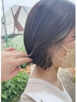 ヘアビータ 松前店(HAIR vita)&nbsp;切りっぱなしボブ×ミルクティイヤリングカラー