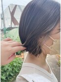 切りっぱなしボブ×ミルクティイヤリングカラー