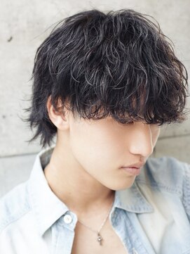 アルファ 新宿(alpha) サーフカール/ 刈り上げセンターパート/ブルーブラック[新宿駅]