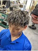メッシュキャップ ハイライト ツイストスパイラルパーマ