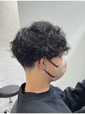 コンマヘア/アップバング/ツーブロック/パーマ/刈り上げ/TOKIO