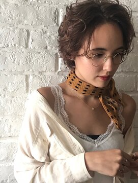 マルカ 千歳烏山(marca) クセ毛風スパイラルパーマ/20代30代40代50代/アッシュブラック