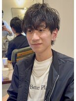 イマ(ima) 無造作ツーブロックマッシュウルフデザインパーマスタイル