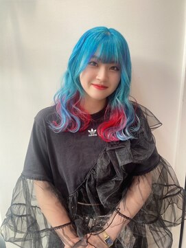 ステア ケース(stair case) デザインカラーブルーレッド髪質改善トリートメント