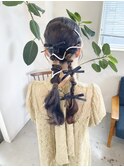 個性派◎ツイン編みおろしアレンジ