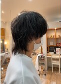 メンズウルフカット