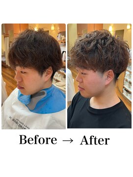 ヨシザワインク ハコザキ 水天宮前 日本橋人形町(YOSHIZAWA Inc.HAKOZAKI) ビフォーアフター/茶髪/骨格カット/ツーブロック/刈り上げ/眉毛