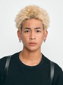 福岡大名メンズパーマスパイキーショートブリーチカラー20代