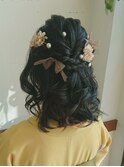 華やかハーフアップ