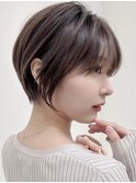 Say.ひし形ショートくびれショートレイヤーアッシュブラック青山