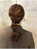 ヘアアレンジ/ヘアセット/編み下ろしアレンジ/編み下ろし