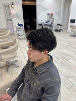 ロンド ラマ 岐阜(Lond bla-ma)&nbsp;センターパート×フェードパーマ【Lond伊藤メンズ】