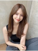 レイヤーカット/顔まわりカット/セミロング/銀座