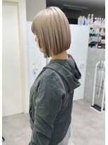 チェレ ブラン 堺東店(Chere brun) ワンレンボブ×グラデーションカラー×ミルクティーベージュ