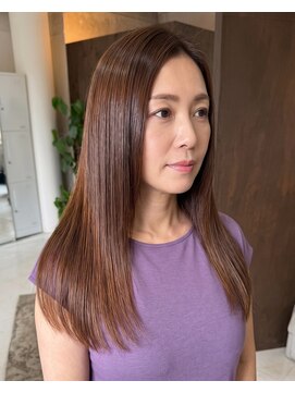 零秒女髪 千里丘店 艶とまとまりを叶える上品ロング美髪カラー髪質改善艶髪艶感