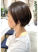 大人ショート/ショートボブ/脱白髪染めハイライト/30代40代50代