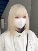 抜きっぱなしブロンドケアブリーチダブルカラー顔周りレイヤー