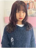 ロングレイヤー/ワインレッドカラー/心斎橋/堀江