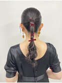 リボンアレンジ ヘアアレンジ イベントヘアセット