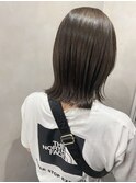 【トレンド】暗髪　透明感グレーベージュカラー　ミディアムヘア