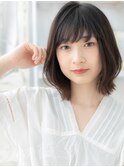 ★アッシュブラック大人可愛いこなれボブパーマ20代30代40代★9