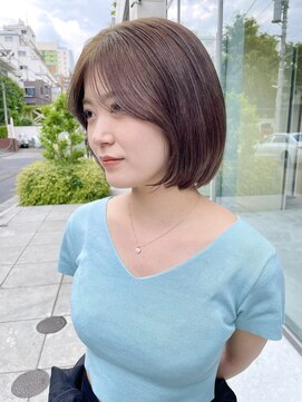 ノラ ヘアーサロン(NORA HAIR SALON) ナチュラル小顔前髪あり後れ毛サイドバング結べるボブくびれヘア