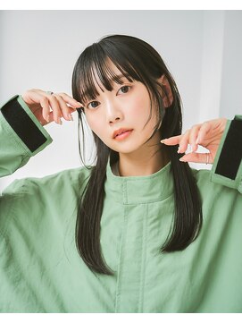 リトル 京都四条店(little) 顔まわりカット/黒髪ストレートセミロング